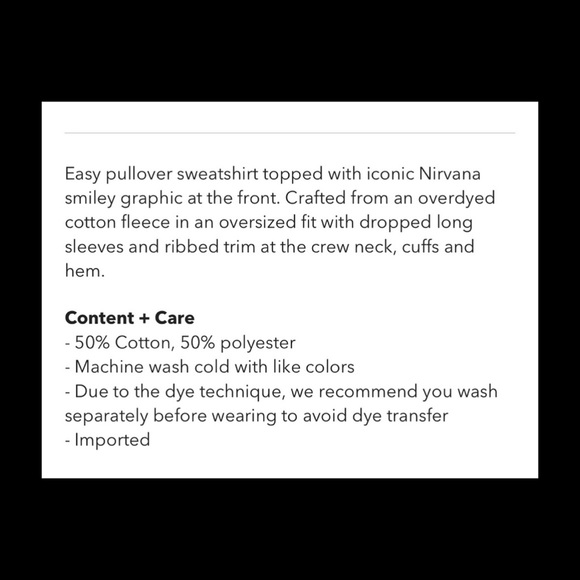 U. O. PINK NIRVANA CREW SWEATSHIRT BNWT S/M OVERSIZED fits To L/XL SHIPS QUICK! - Picture 11 of 14